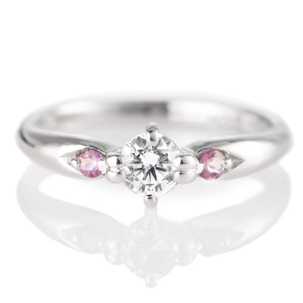エンゲージリング 婚約指輪 ダイヤモンドプラチナリング ピンクトルマリン