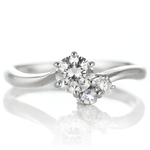 エンゲージリング 婚約指輪 ダイヤモンドプラチナリング ムーンストーン