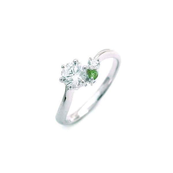 エンゲージリング 婚約指輪 ダイヤモンドプラチナリング ペリドット