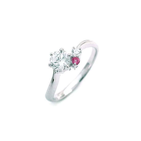 エンゲージリング 婚約指輪 ダイヤモンドプラチナリング ピンクトルマリン