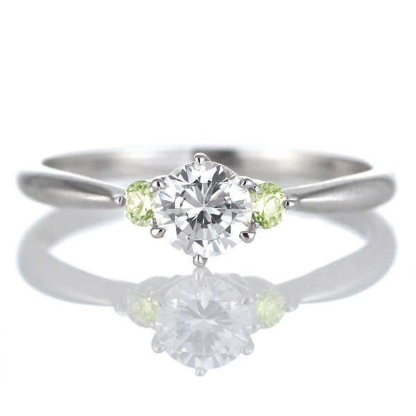 エンゲージリング 婚約指輪 ダイヤモンドプラチナリング ペリドット | H70-00224 | SUEHIRO
