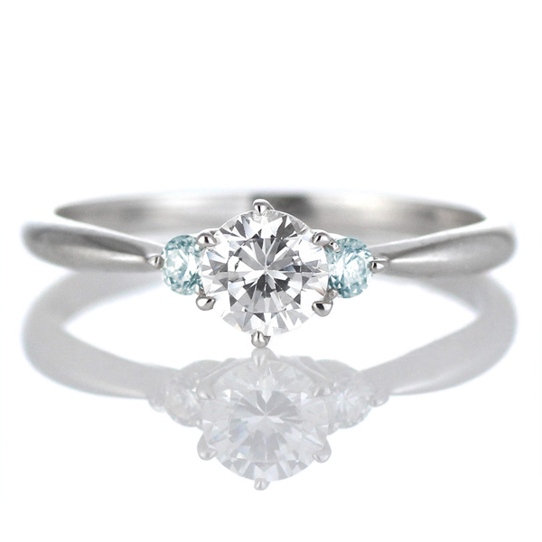 エンゲージリング 婚約指輪 ダイヤモンドプラチナリング アクアマリン