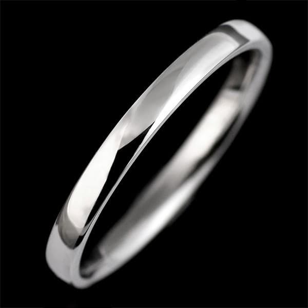 ペアリング ホワイトゴールド シンプル 細身 指輪 ストレート マリッジリング 結婚指輪 カップル 平甲丸