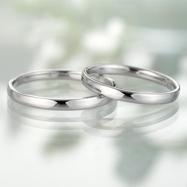 ペアリング プラチナ シンプル 細身 指輪 ストレート マリッジリング 結婚指輪 カップル 平甲丸