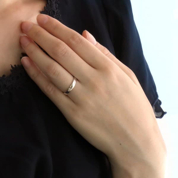 ペアリング ホワイトゴールド シンプル 細身 指輪 ストレート マリッジリング 結婚指輪 カップル 平甲丸 J104 wg Suehiro