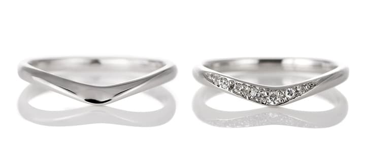 プラチナ ダイヤモンド V字 リング 結婚指輪 マリッジリング | J104-050102 | SUEHIRO
