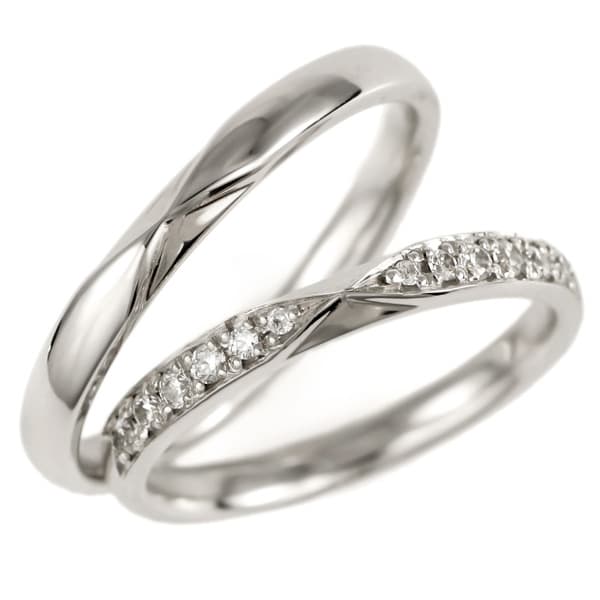 【2本セット】プラチナ ダイヤモンド リング 結婚指輪 マリッジリング
