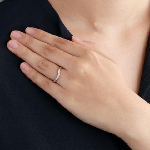 プラチナ ダイヤモンド V字 リング 結婚指輪 マリッジリング | J104 ...