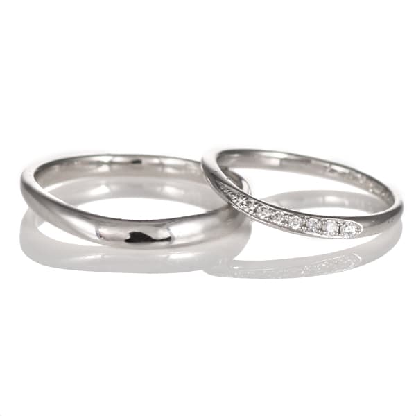 【2本セット】 プラチナ ダイヤモンド リング 結婚指輪 マリッジリング