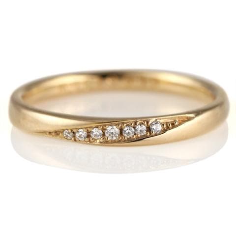 ピンクゴールド ダイヤモンド リング 結婚指輪 マリッジリング