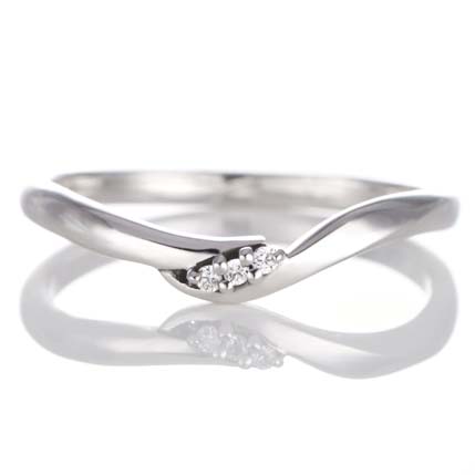 プラチナ ダイヤモンド リング 結婚指輪 マリッジリング ペアリング ウェーブ