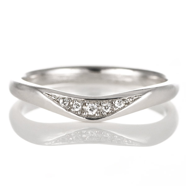 プラチナ ダイヤモンド リング 結婚指輪 マリッジリング ペアリング V字