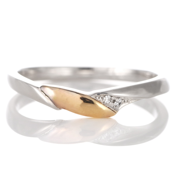 プラチナ K18ピンクゴールド リング 結婚指輪 マリッジリング ペアリング