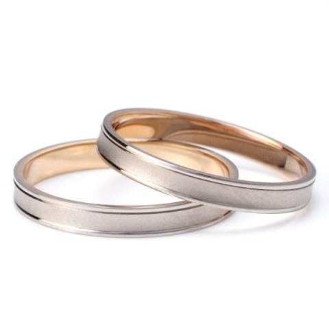 【2本セット】ゴールド つや消し マリッジリング 結婚指輪
