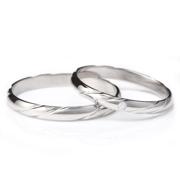 【2本セット】結婚指輪 マリッジリング プラチナ ダイヤモンド