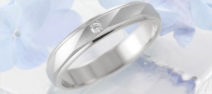 ダイヤモンド プラチナ つや消し マリッジリング 結婚指輪 スイート 