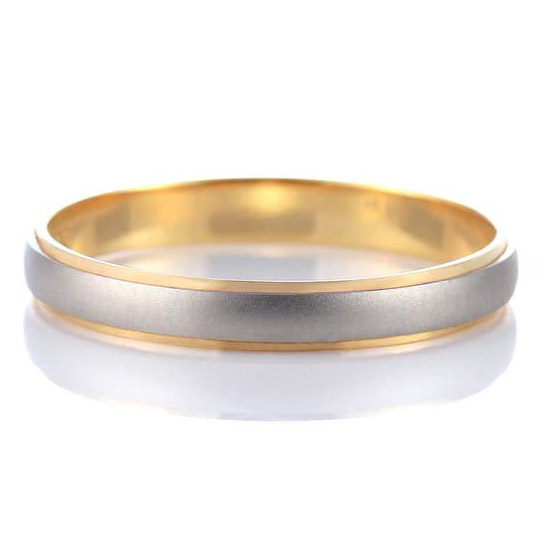 プラチナ イエローゴールド つや消しマリッジリング 結婚指輪