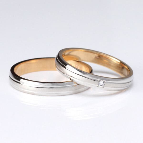 【2本セット】結婚指輪 マリッジリング  ダイヤモンド　スイートマリッジ