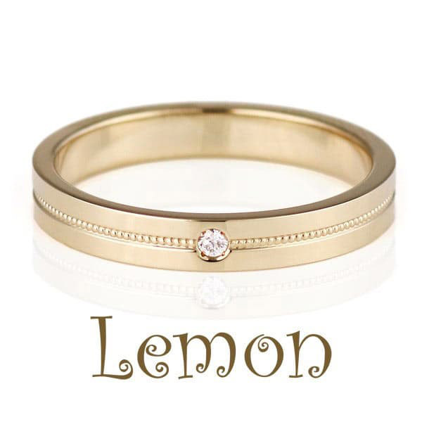 ハニーイエローゴールド ダイヤモンド マリッジリング 結婚指輪 ハニーブライド Lemon