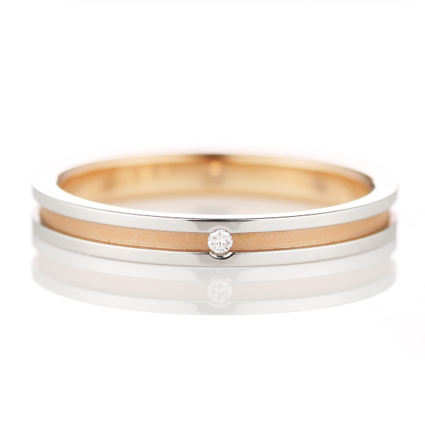プチマリエ マリッジリング 結婚指輪 プラチナ950 K18ピンクゴールド ダイヤモンド ローズサファイア入