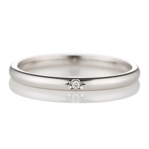 プチマリエ マリッジリング 結婚指輪 プラチナ950 ダイヤモンド ローズサファイア入