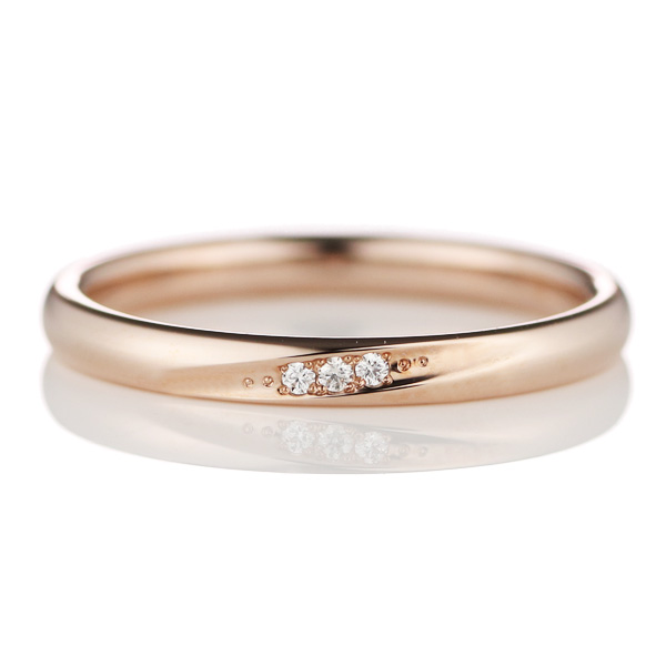 プチマリエ マリッジリング 結婚指輪 K18ショコラピンクゴールド ダイヤモンド ローズサファイア入