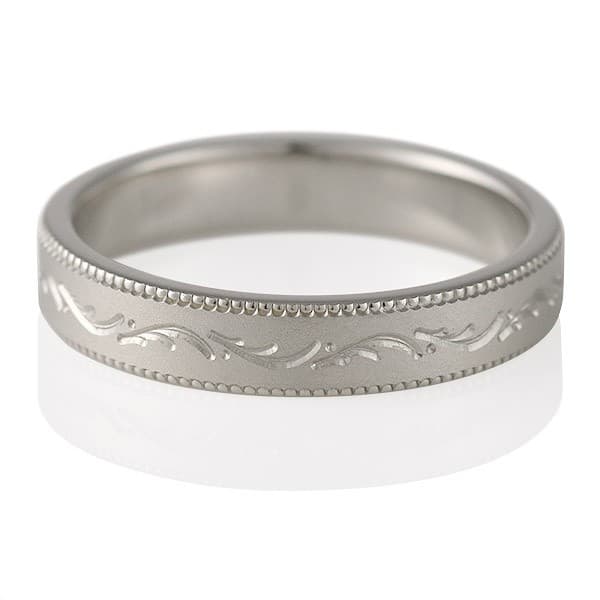 ミル打ち プラチナ 結婚指輪 マリッジリング ペアリング 刻印