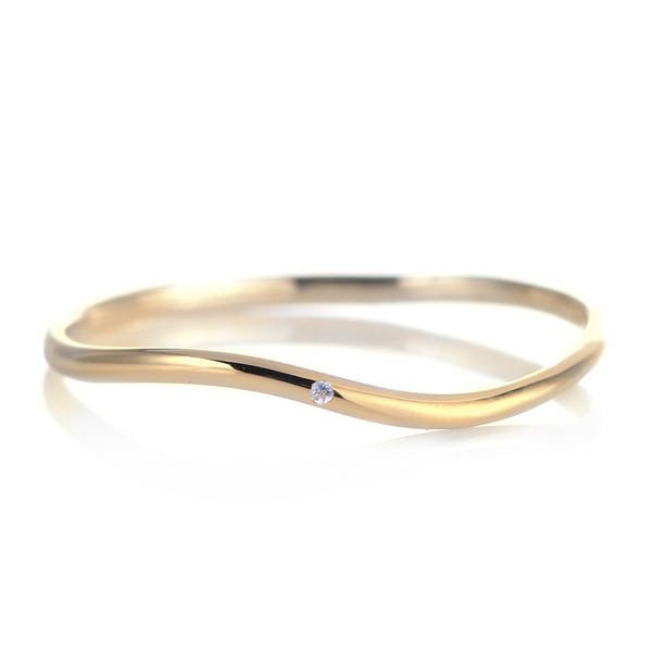 結婚指輪 マリッジリング 18金 ゴールド 甲丸 ウェーブ 天然石 タンザナイト