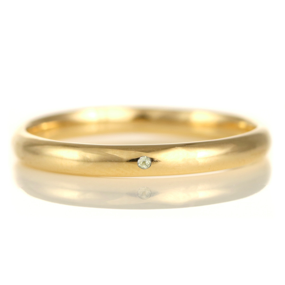 結婚指輪 マリッジリング 18金 ゴールド 甲丸 天然石 ペリドット