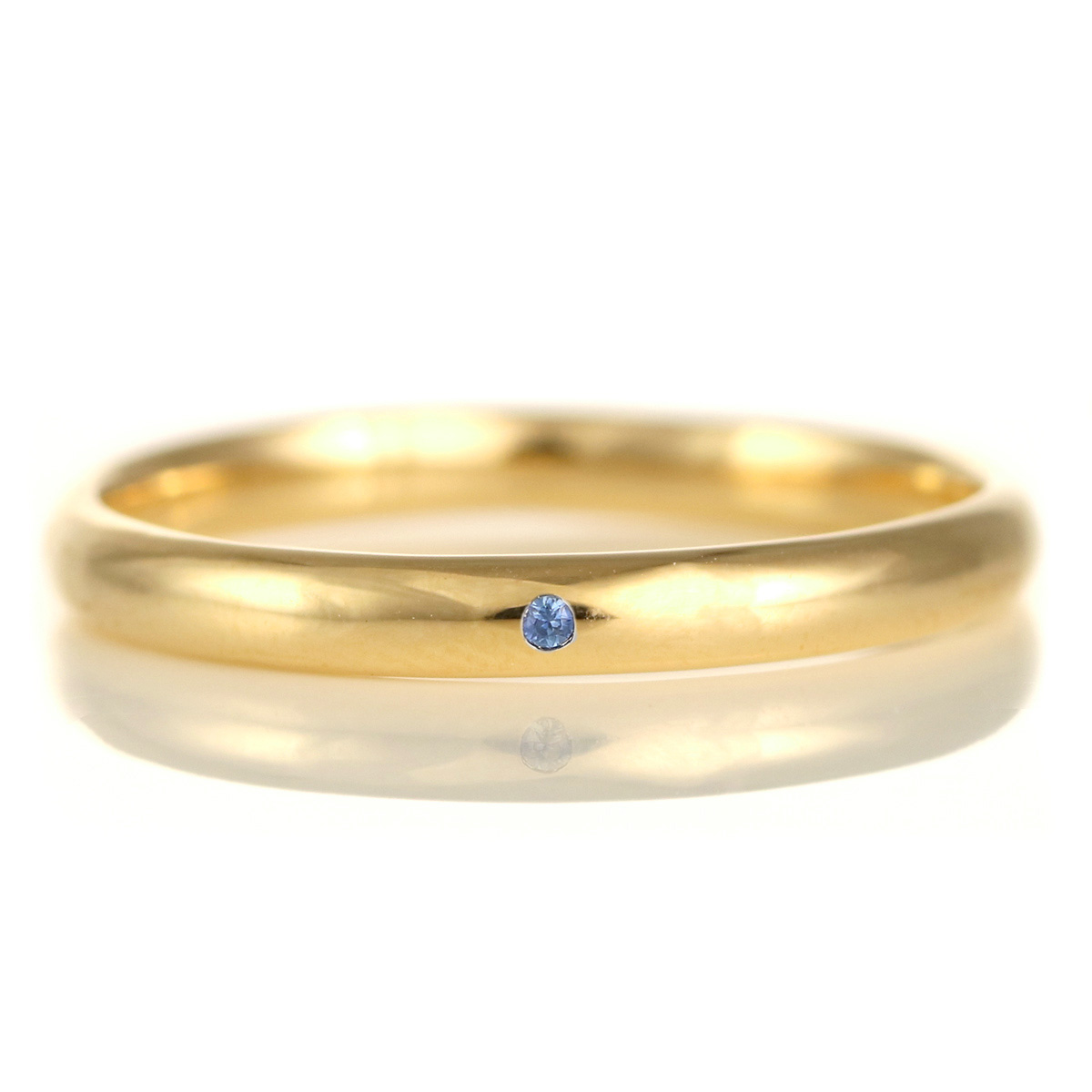 結婚指輪 マリッジリング 18金 ゴールド 甲丸 天然石 サファイア