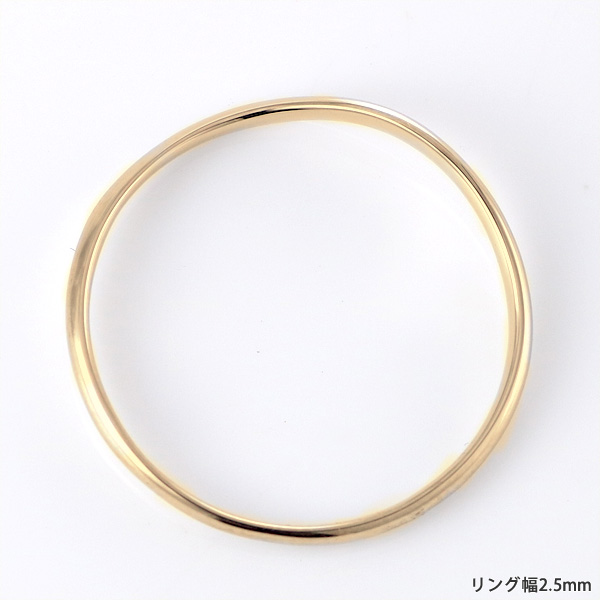 結婚指輪 マリッジリング 18金 ゴールド 甲丸 ウェーブ 天然石 