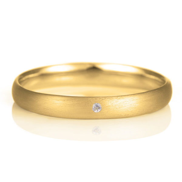 結婚指輪 マリッジリング 18金 ゴールド つや消し マット 甲丸 天然石 タンザナイト