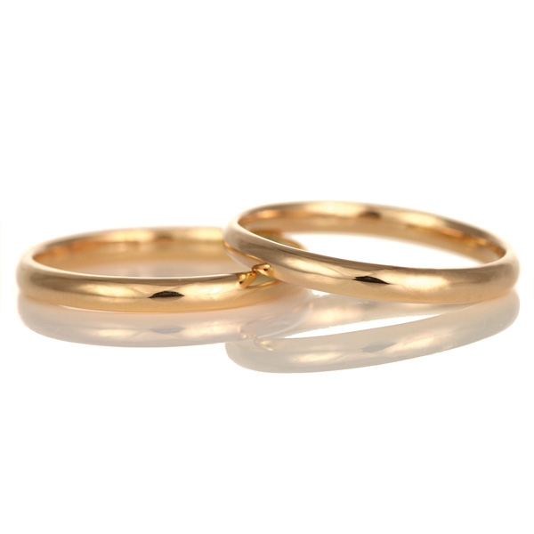 オーダーメイド 結婚指輪 マリッジリング K18ピンクゴールド 18金 つやあり 甲丸 2.5mm  メンズ レディース ペア