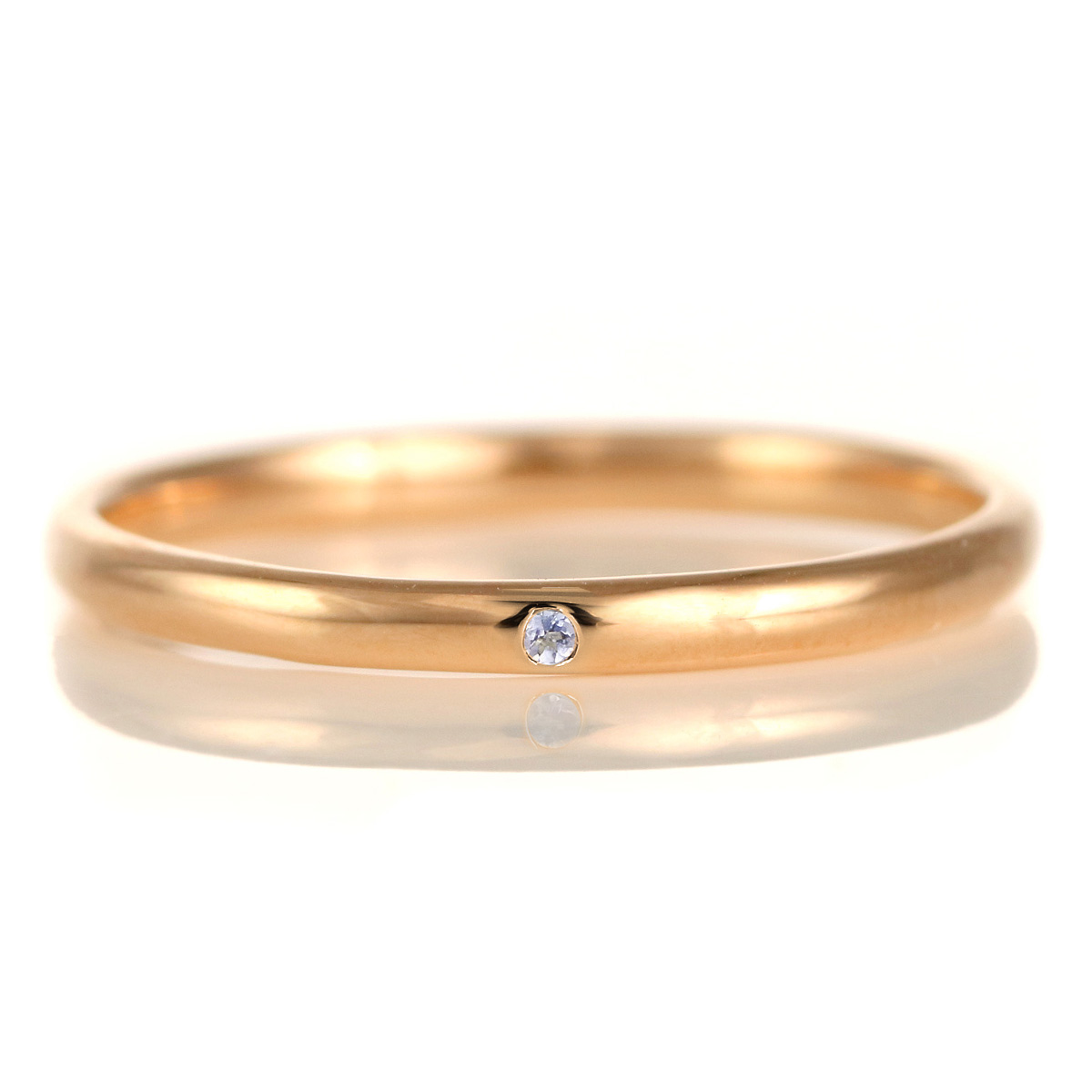 結婚指輪 マリッジリング 18金 ピンクゴールド 甲丸 天然石 タンザナイト | J125-04002012 | SUEHIRO
