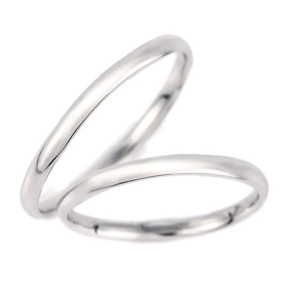 【2本セット】結婚指輪 マリッジリング プラチナ 甲丸 2mm幅