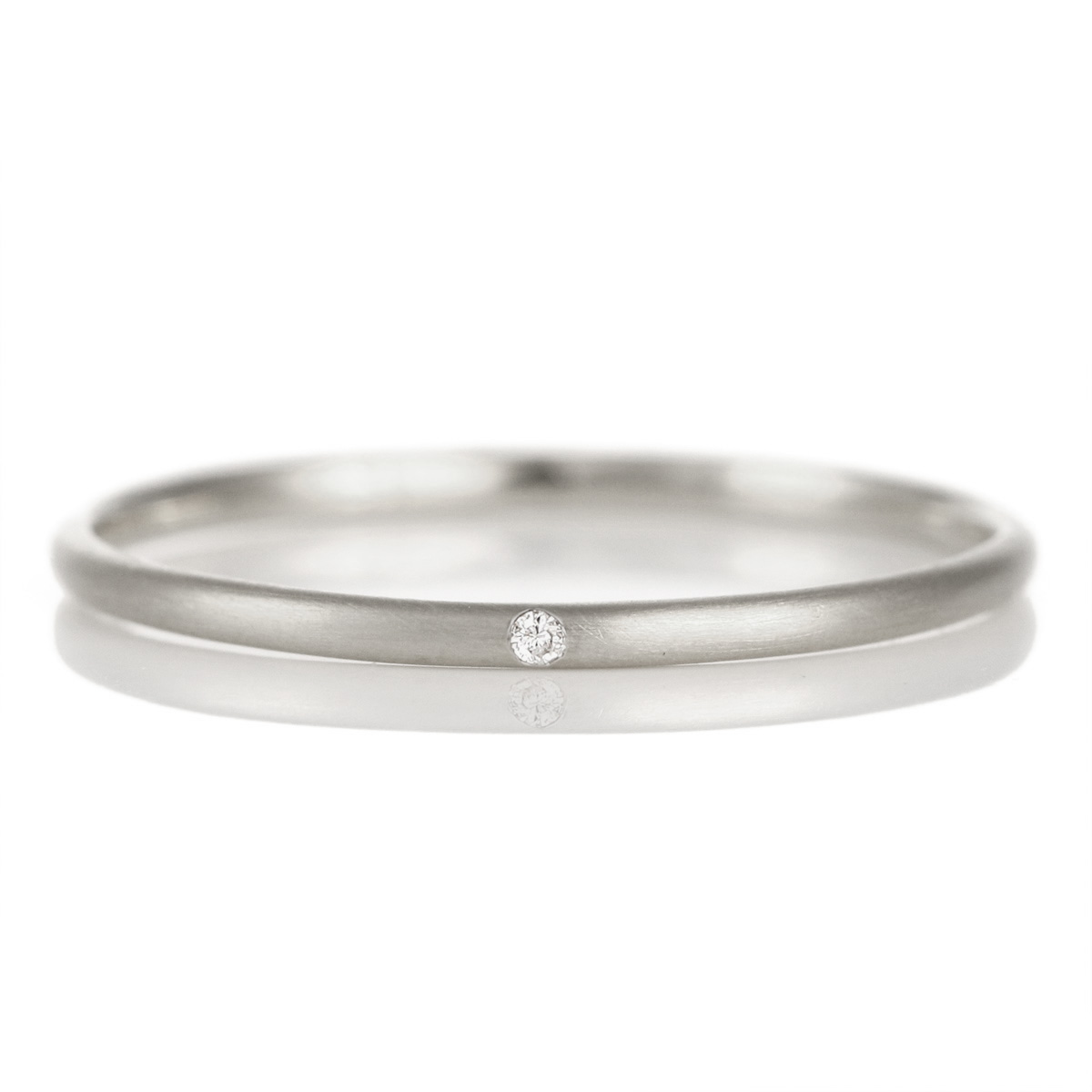 結婚指輪 マリッジリング プラチナ つや消し マット 甲丸 天然石 ダイヤモンド