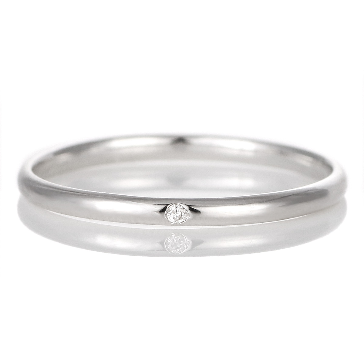 結婚指輪 マリッジリング プラチナ 甲丸 天然石 ダイヤモンド