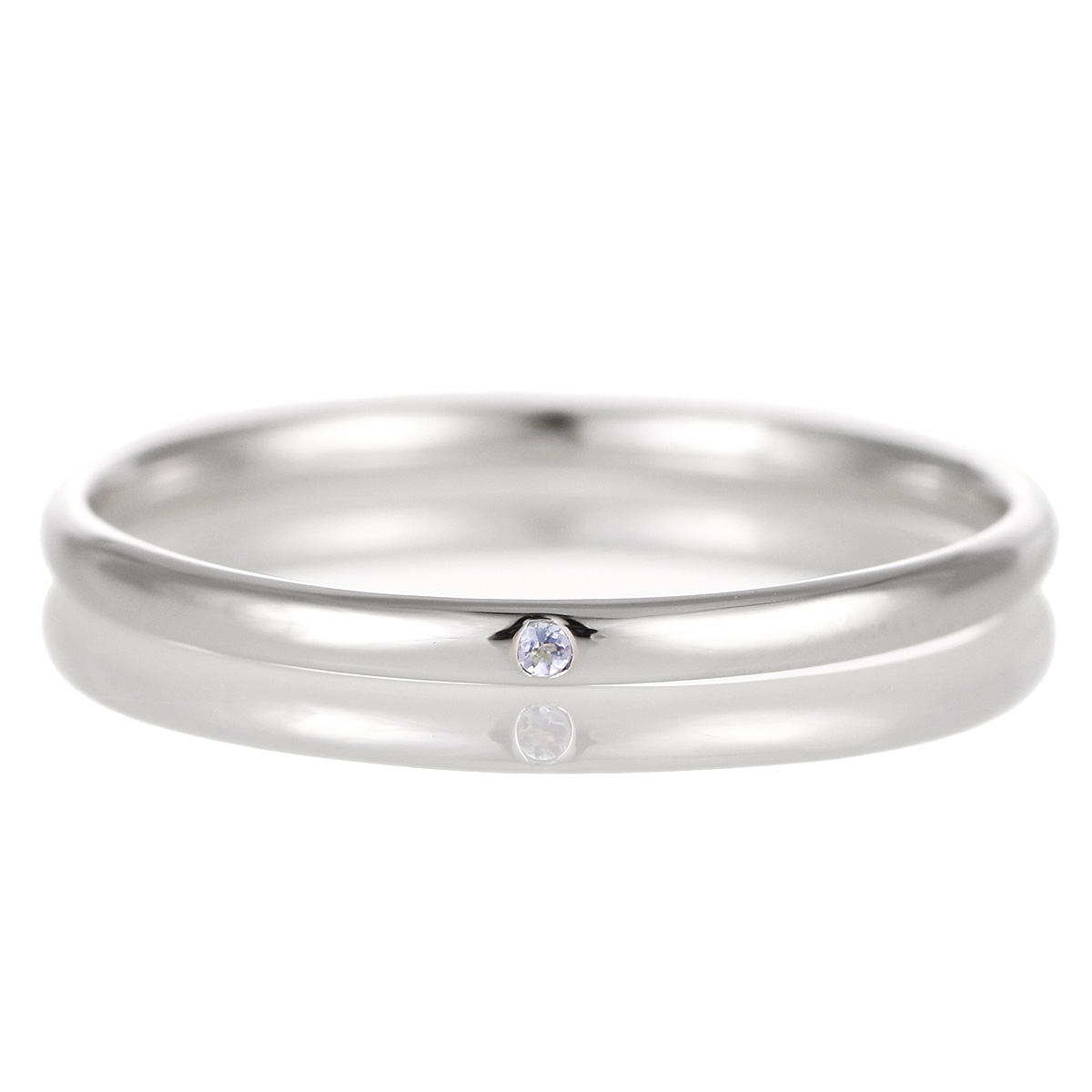 結婚指輪 マリッジリング プラチナ 甲丸 天然石 タンザナイト