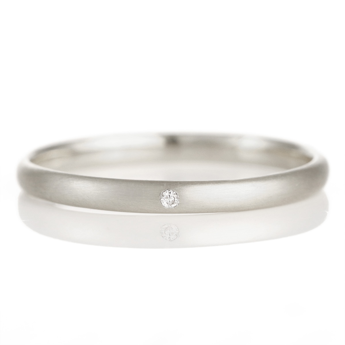 結婚指輪 マリッジリング プラチナ つや消し マット 甲丸 天然石 ダイヤモンド