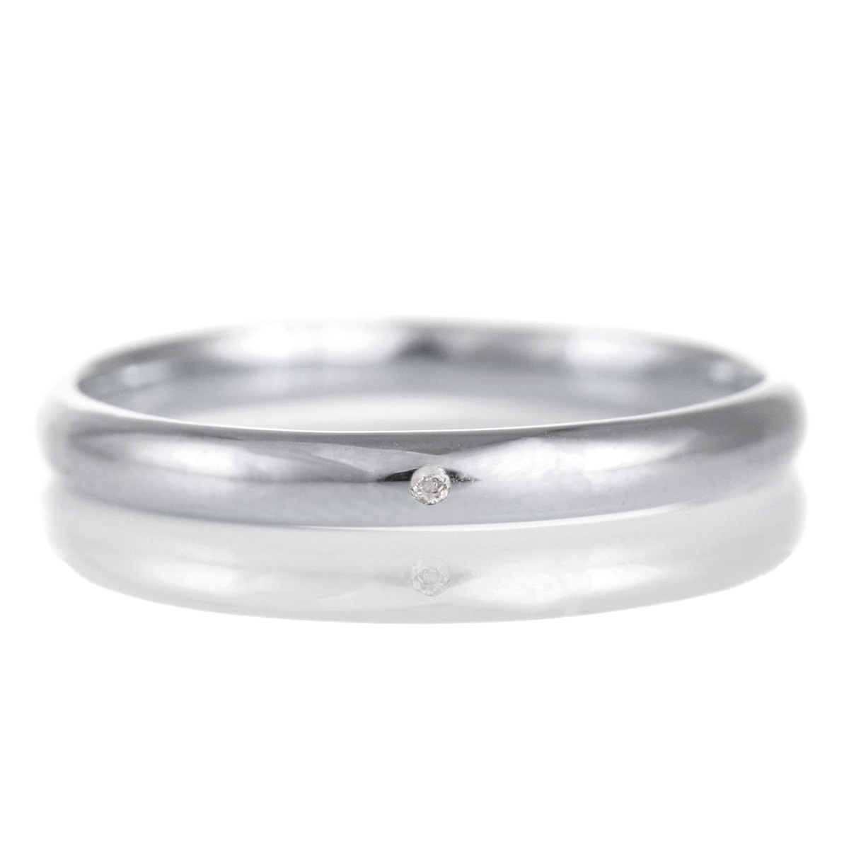結婚指輪 マリッジリング プラチナ 甲丸 天然石 ムーンストーン