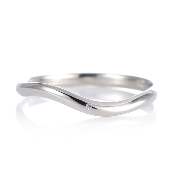 結婚指輪 マリッジリング プラチナ 甲丸 ウェーブ 天然石 タンザナイト