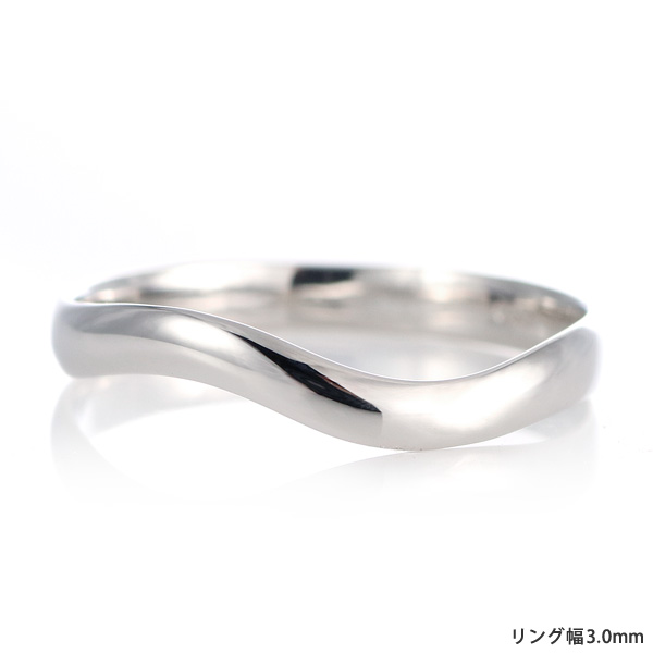結婚指輪 マリッジリング プラチナ 甲丸 ウェーブ レディース | J125 