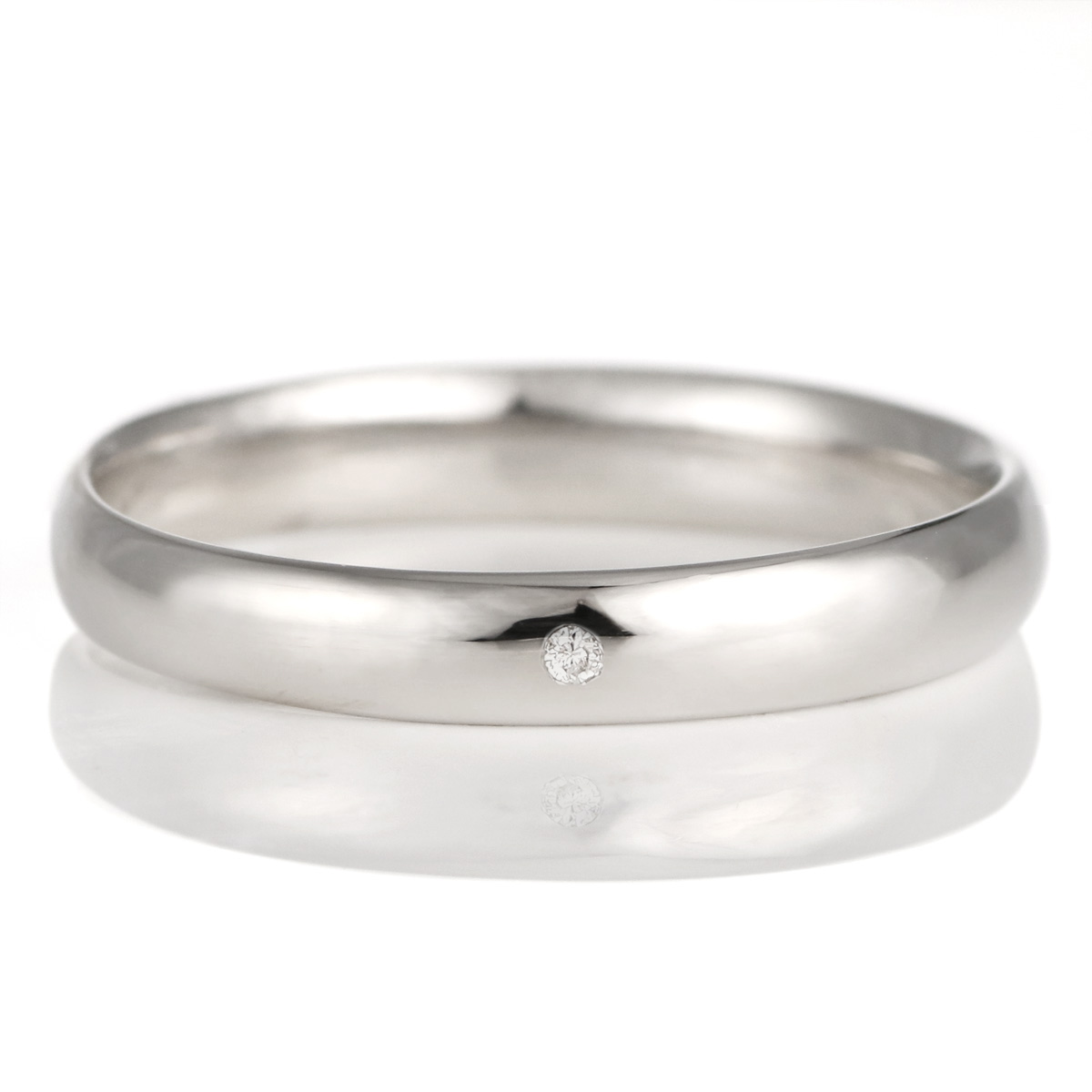 結婚指輪 マリッジリング プラチナ 甲丸 天然石 ダイヤモンド