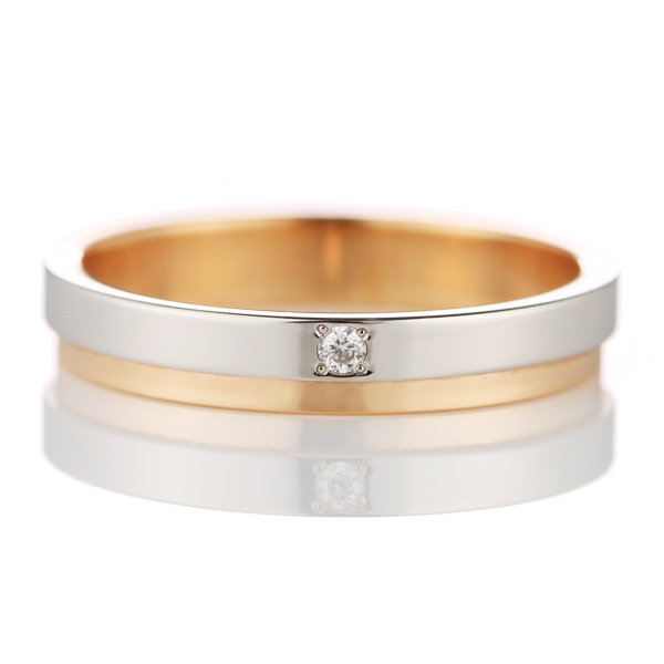 ダイヤモンド プラチナ ピンクゴールド マリッジリング 結婚指輪 スイートマリッジ