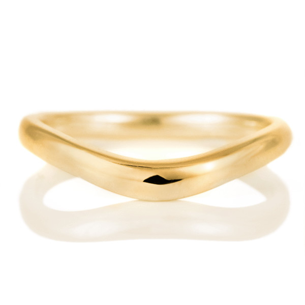 イエローゴールド V字 マリッジリング 結婚指輪
