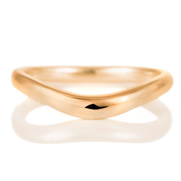 ピンクゴールド V字 マリッジリング 結婚指輪