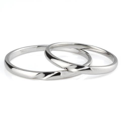 【2本セット】 プラチナ シンプル マリッジリング 結婚指輪