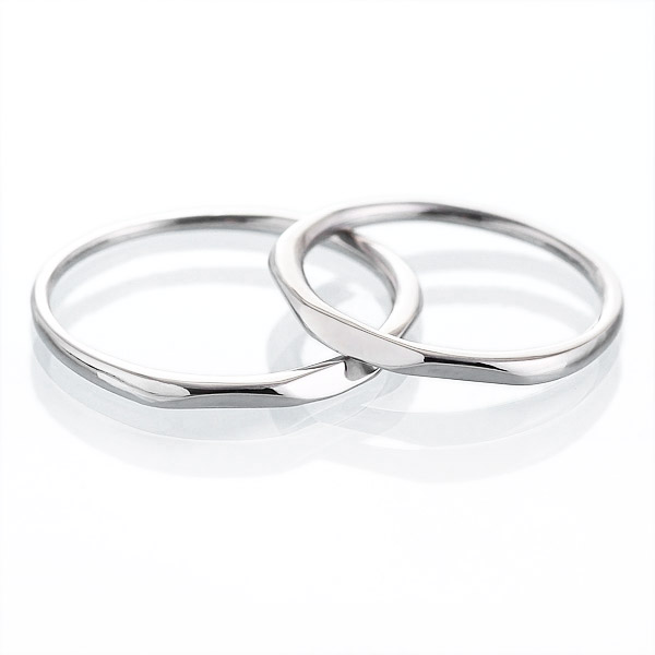 【2本セット】 プラチナ シンプル マリッジリング 結婚指輪
