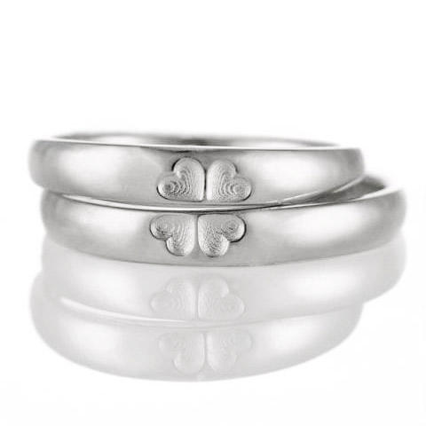 【2本セット】 プラチナ クローバー リング 結婚指輪 マリッジリング