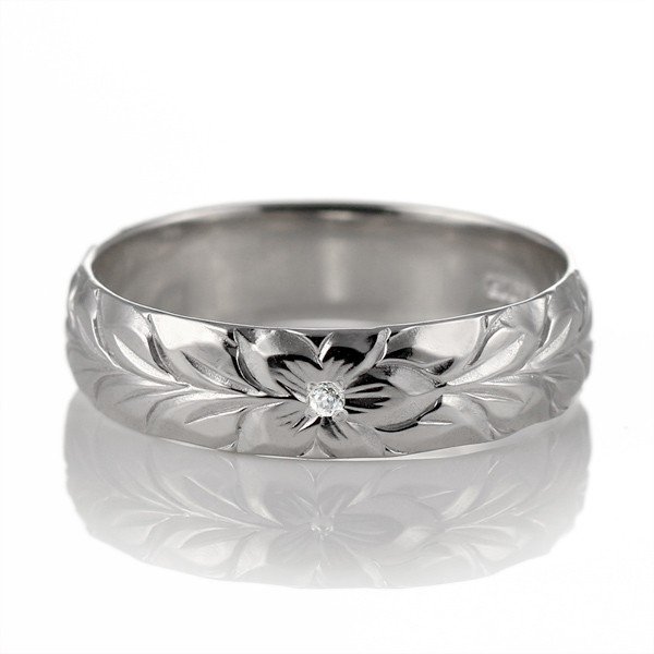 ハワイアンジュエリー マリッジリング 結婚指輪 ダイヤモンド リング シルバー マイレ5mm